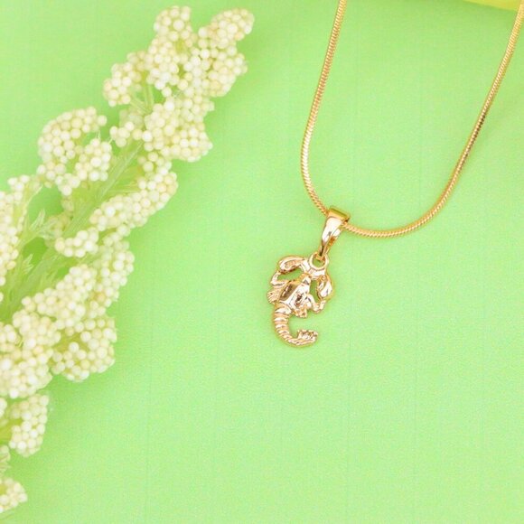 "Scorpio Zodiac Scorpion Rose Gold Pendant Astrology Charm, XPPT1469 - Picture 11 of 12